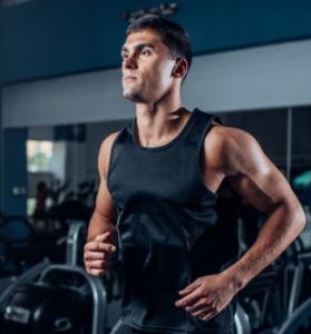 Man running on treadmill v1